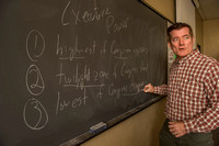Professor Joseph Morrissey conducts class.