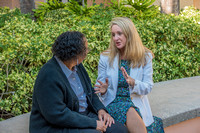 Professor Dorothea Beane talks with Professor Roberta Flowers.