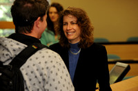 Associate Dean Susan Rozelle speaks with students.